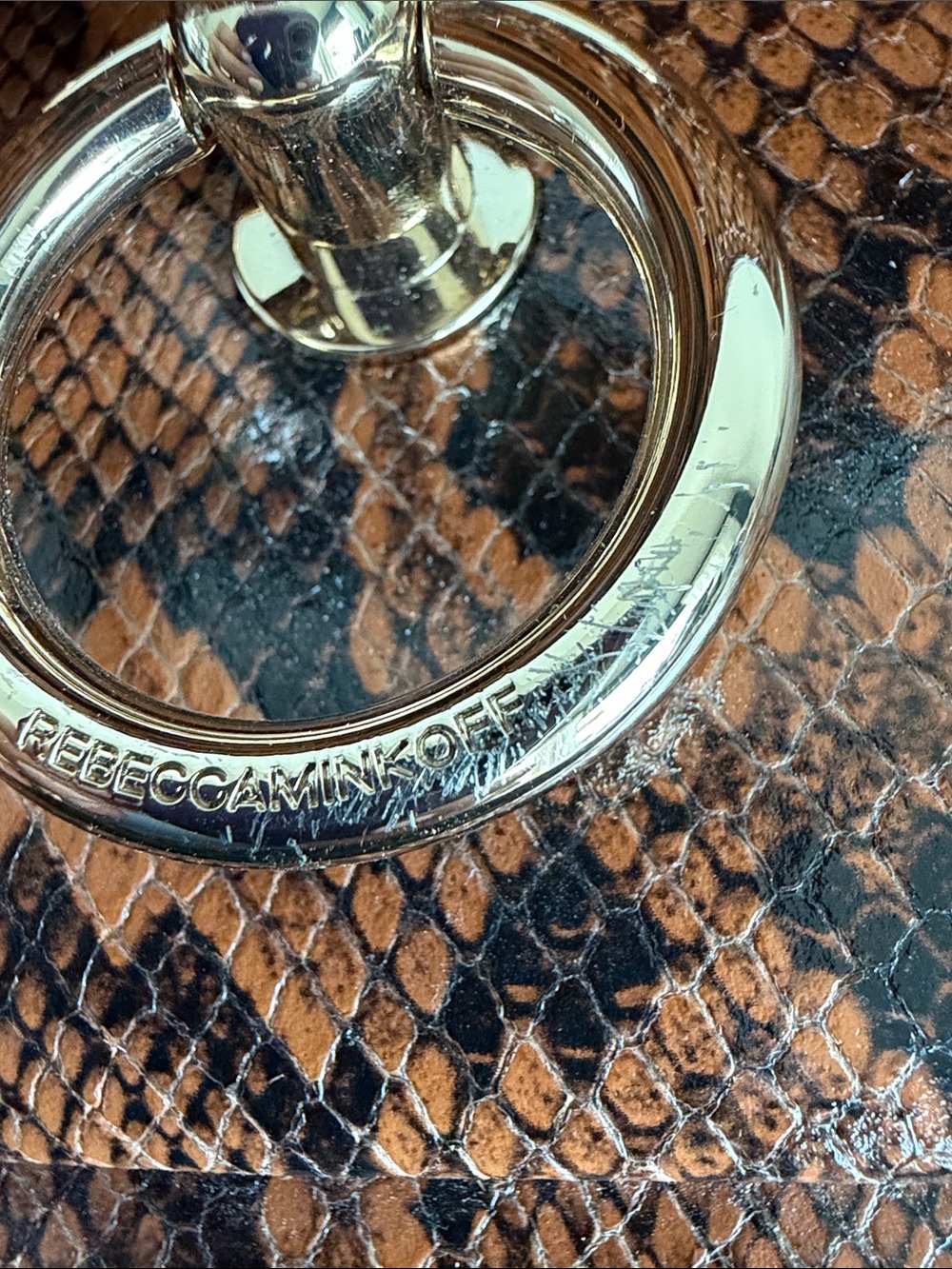Rebecca Minkoff Jean Mac Equestrian Snakeskin Crossbody NWT $248 - Picture 13 of 15